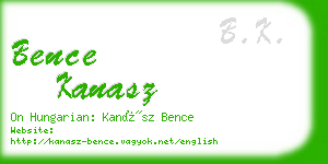 bence kanasz business card